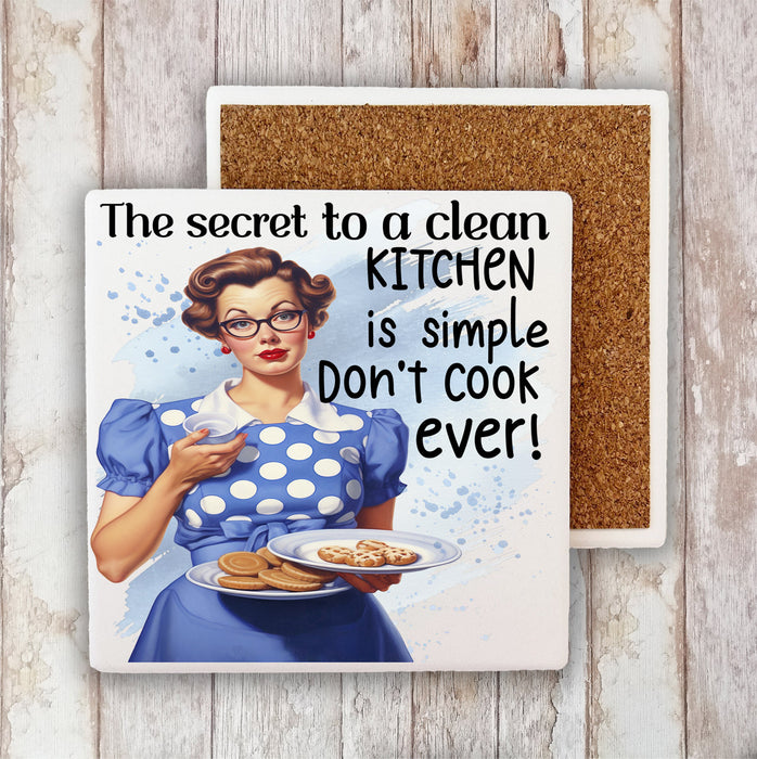 Clean Kitchen Don't Cook Funny Stone Coaster