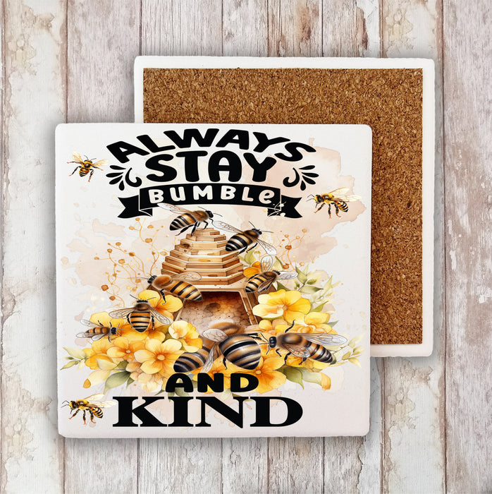 Always Stay Humble Bumble Bee Spiritual Stone Coaster