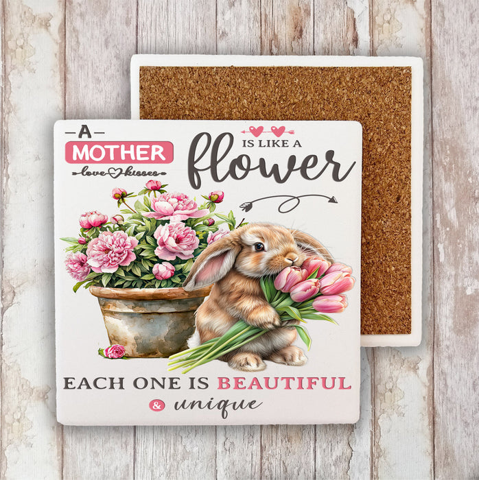 Mothers Blessing is Like a Flower Stone Coaster