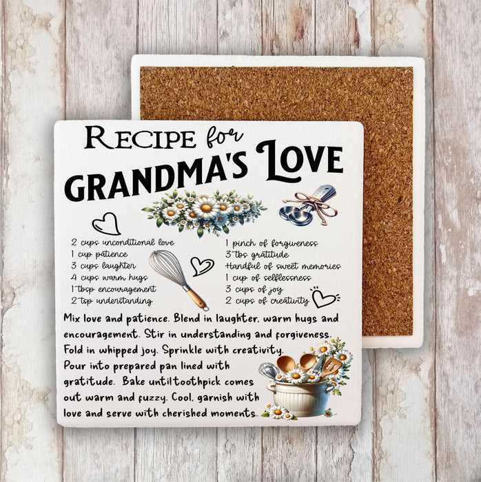 Grandma's Love Recipe Stone Coaster