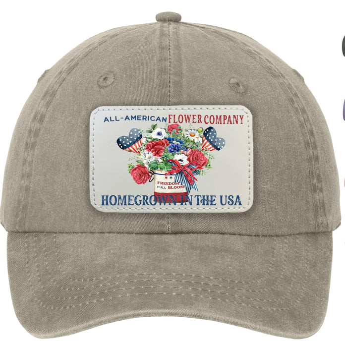 Farmhouse 4th of July Flowers Baseball Hat