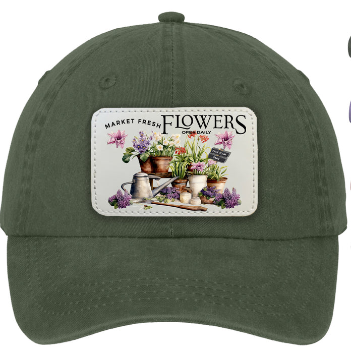 Market Fresh Garden Flowers Baseball Hat
