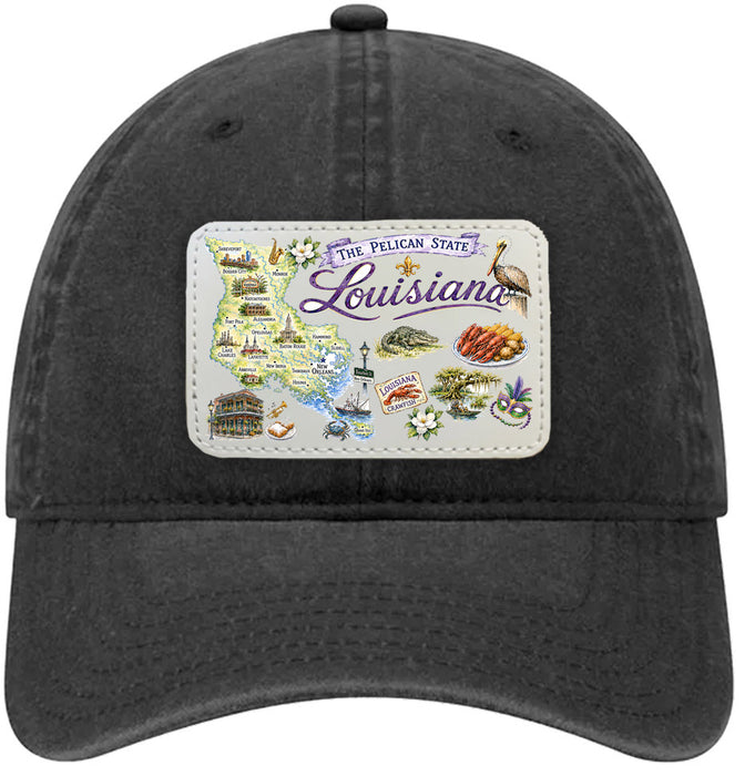Louisiana State Map Baseball Hat