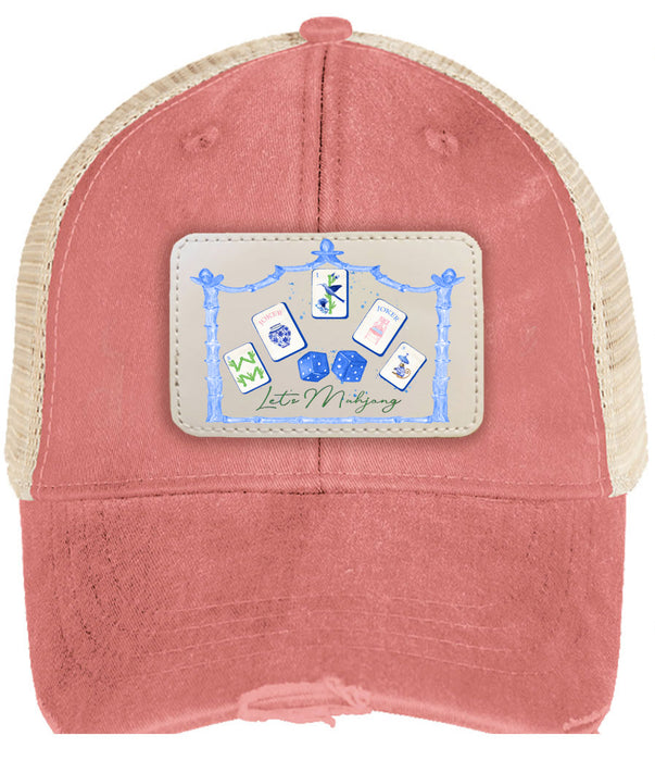 Let's Mahjong Blue Trucker Hat