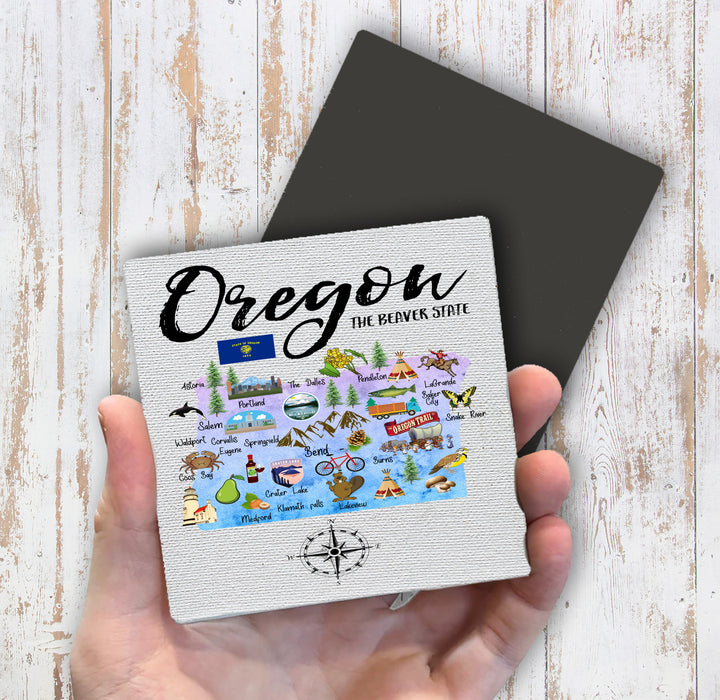 Oregon State Map Magnet Fridge