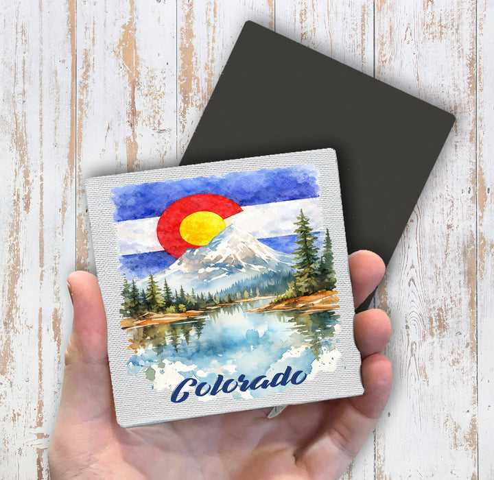 Colorado Mountain Scene State Flag Magnet Fridge