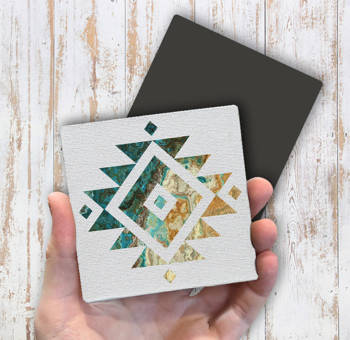 Western Blue Aztec Cactus Southwestern Magnet Fridge