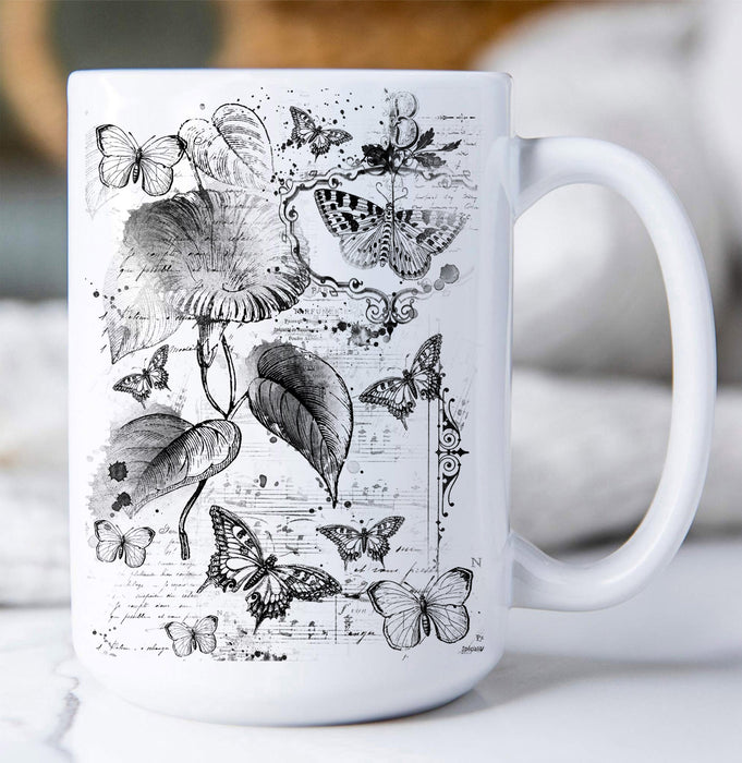 Vintage Shabby Chic Butterfly Coffee Mug