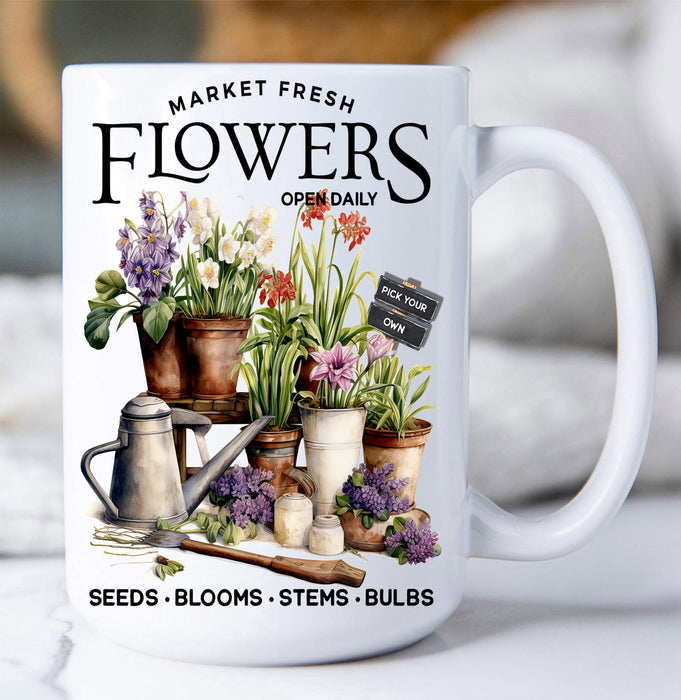 Market Fresh Garden Flowers Coffee Mug