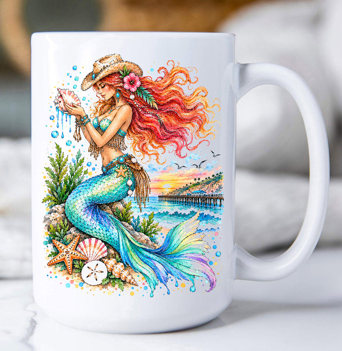 Cowboy Mermaid Coffee Mug
