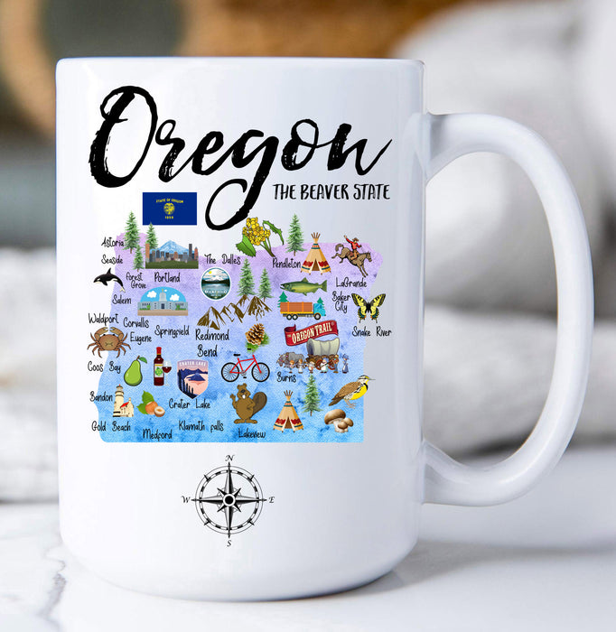 Oregon State Map Coffee Mug