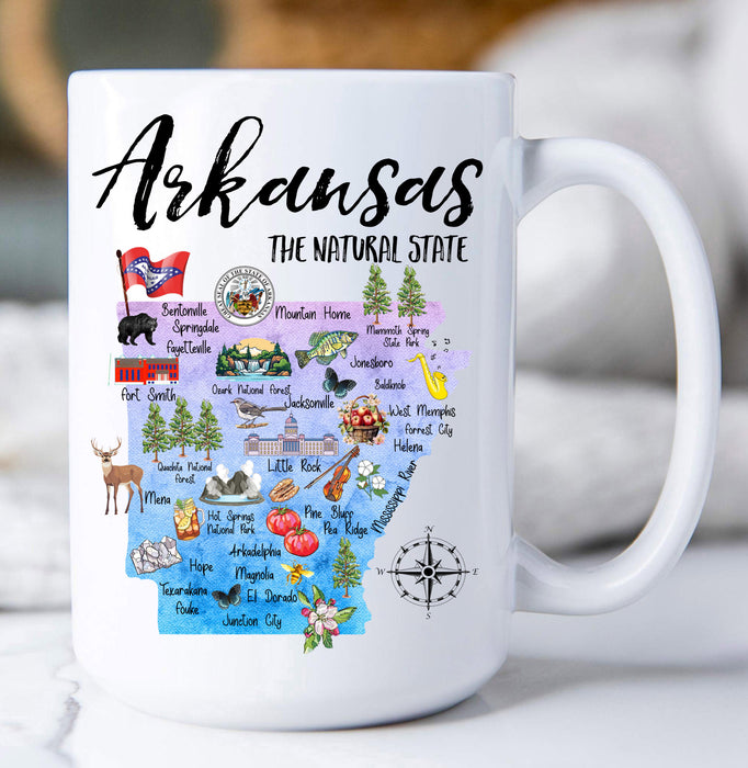 Arkansas State Map Coffee Mug