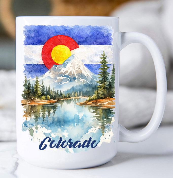 Colorado Mountain Scene State Flag Coffee Mug