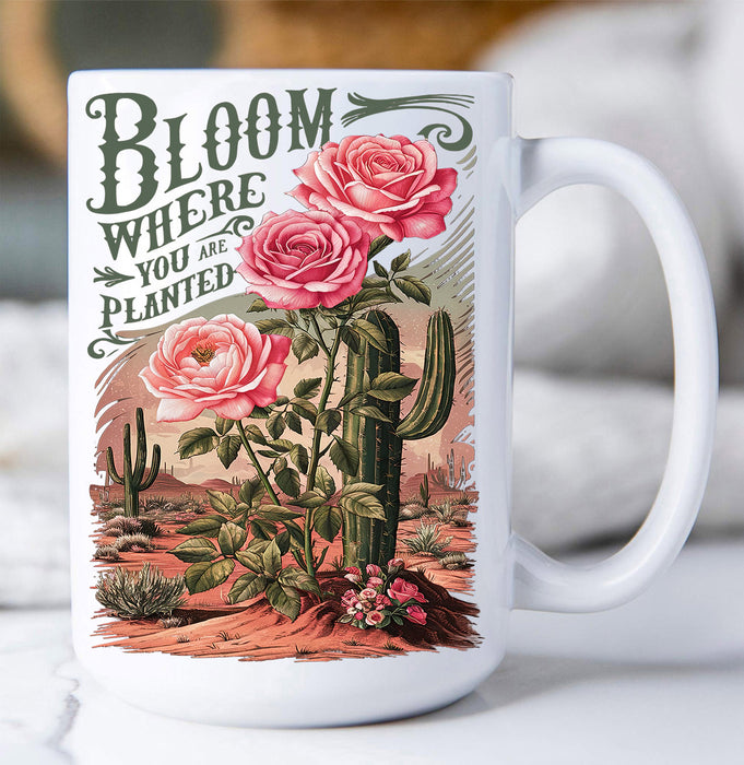 Bloom Where Planted Western Spiritual Coffee Mug