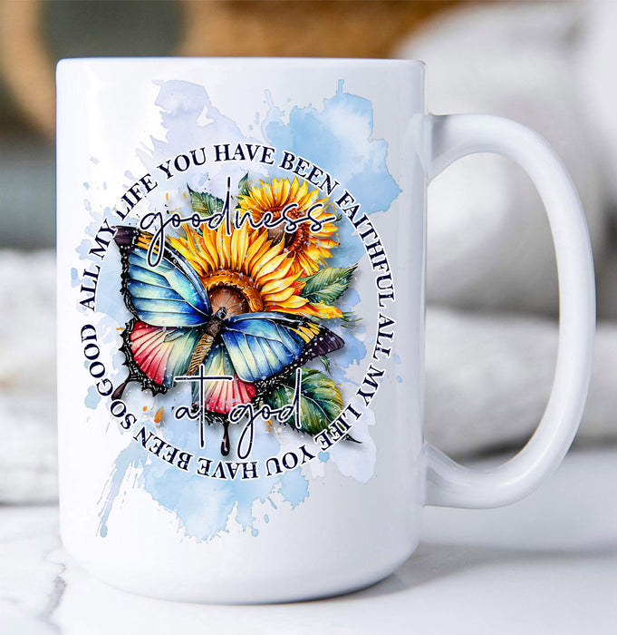 Goodness of God Butterfly Spiritual Coffee Mug