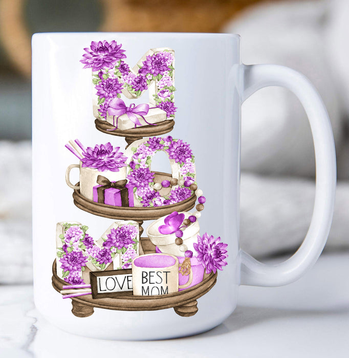 Mothers Day Purple 3 Tier Tray Coffee Mug
