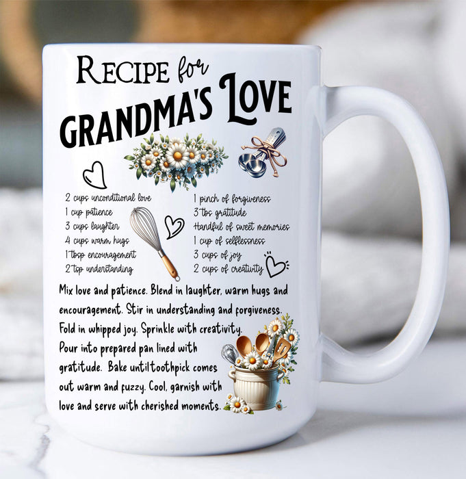 Grandma's Love Recipe Coffee Mug