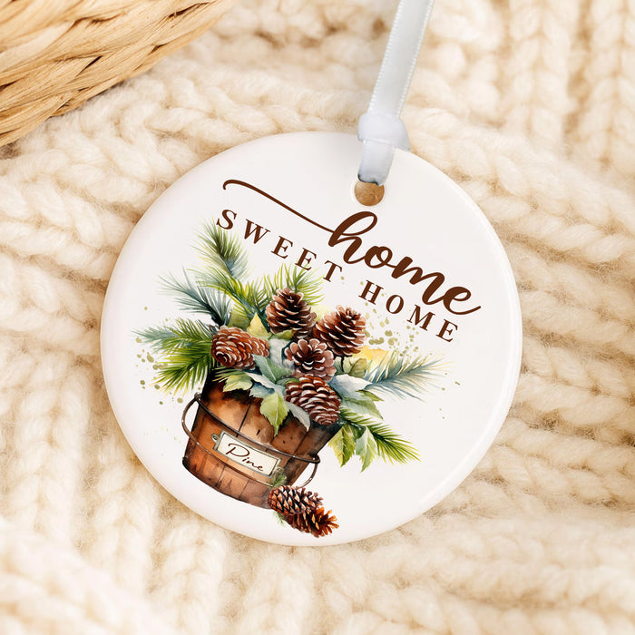 Home Sweet Home Bucket Pine Cones Ornament