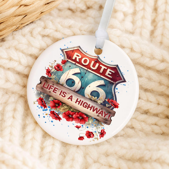Route 66 Life is a Highway Ornament
