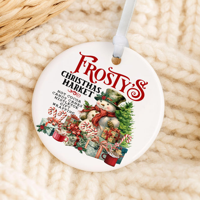 Frosty's Christmas Market Snowman Ornament