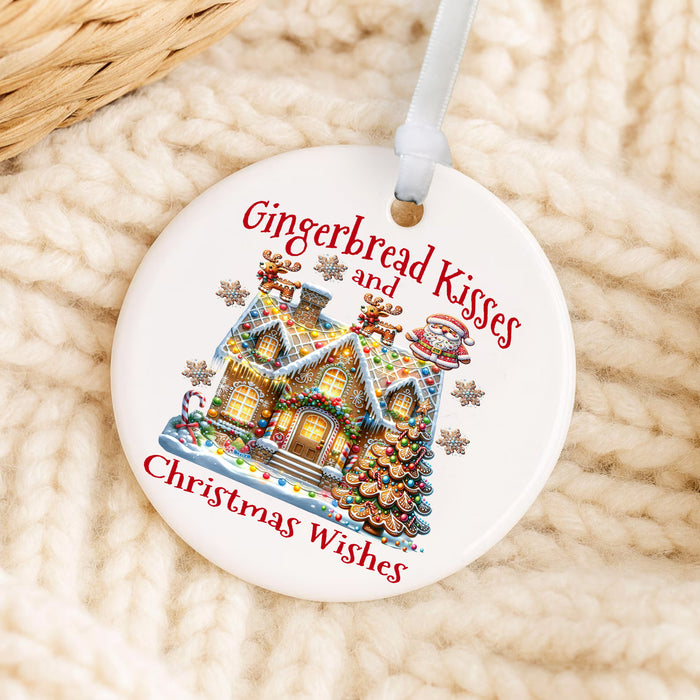 Gingerbread kisses and Christmas Wishes Ornament