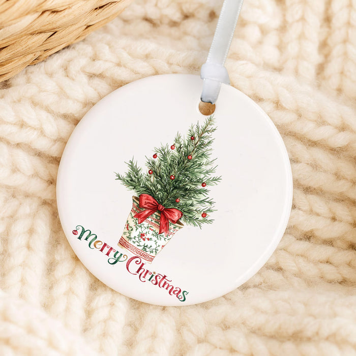 Christmas Watercolor Tree Ornament