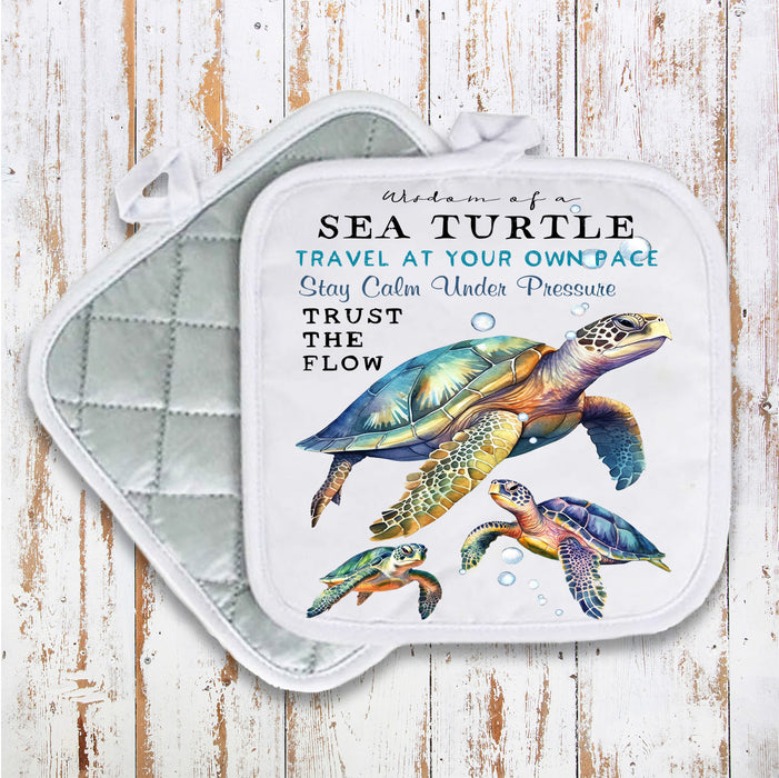 Coastal Sea Turtle Wisdom Ocean Pot Holder