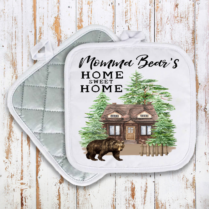 Momma Bear Home Sweet Home Cabin Pot Holder Oven Mitt