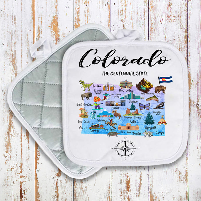 Colorado State Map Souvenir Pot Holder