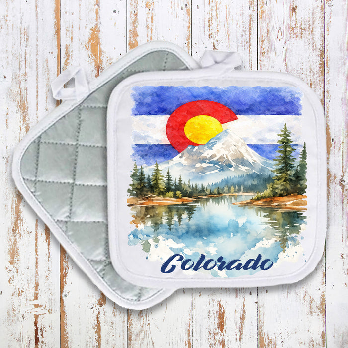 Colorado Mountain Scene State Flag Pot Holder