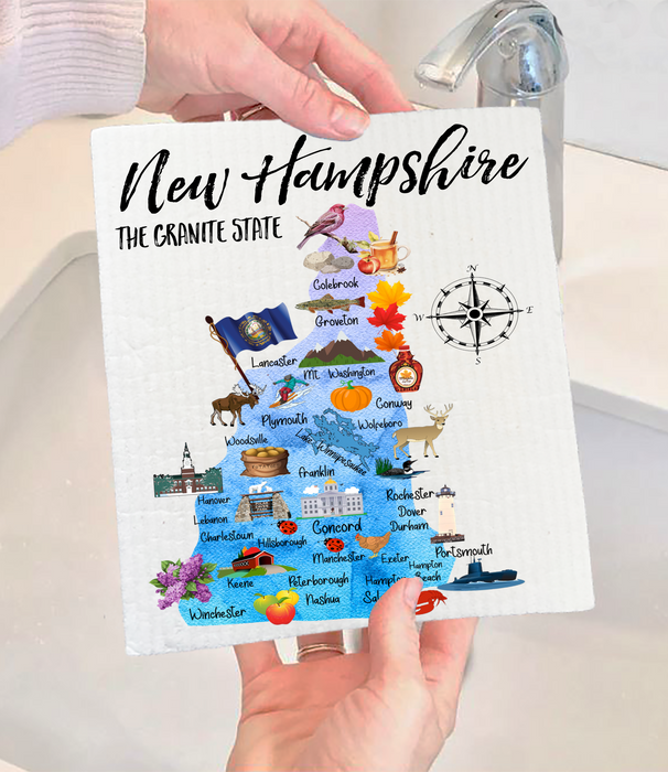 New Hampshire State Swedish Dishcloth