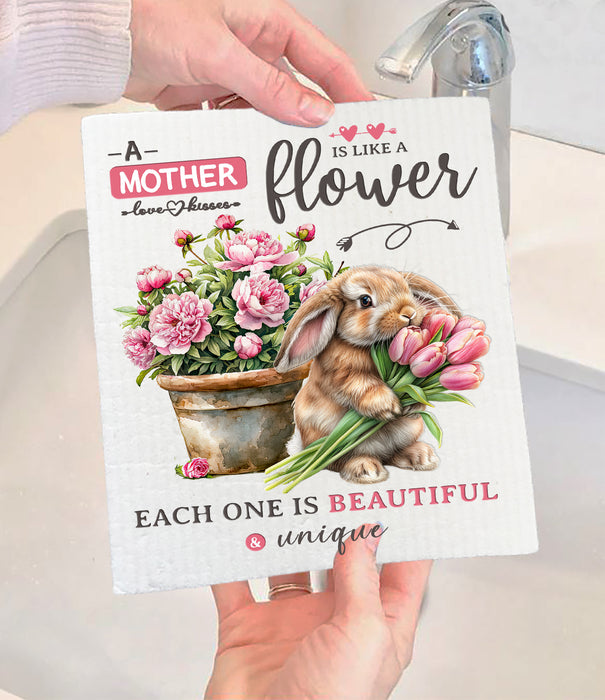 Mothers Blessing is Like a Flower Swedish Dishcloth