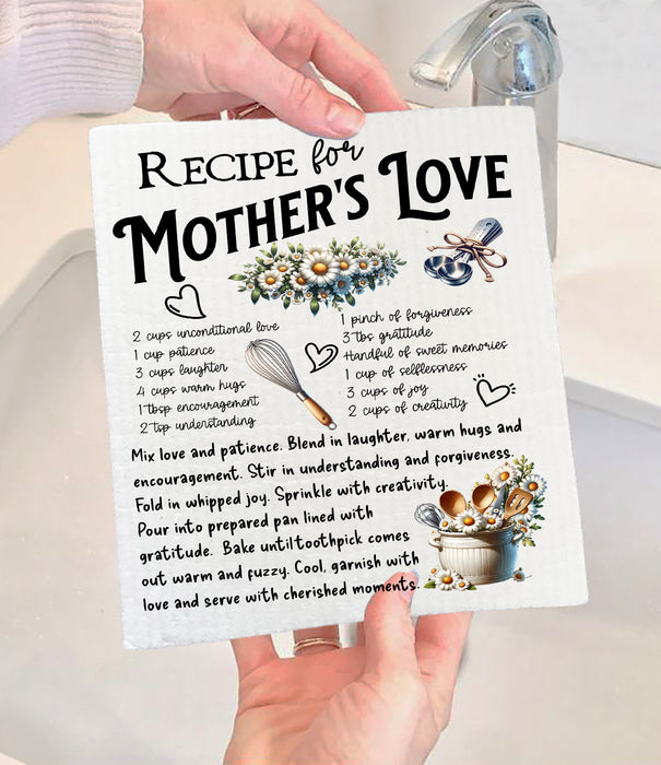 Mother's Love Recipe Swedish Dishcloth