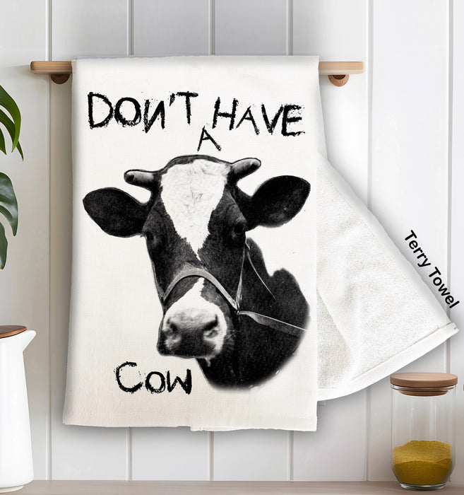 Don't Have a Cow Farm Animal  Cotton Terry Towels