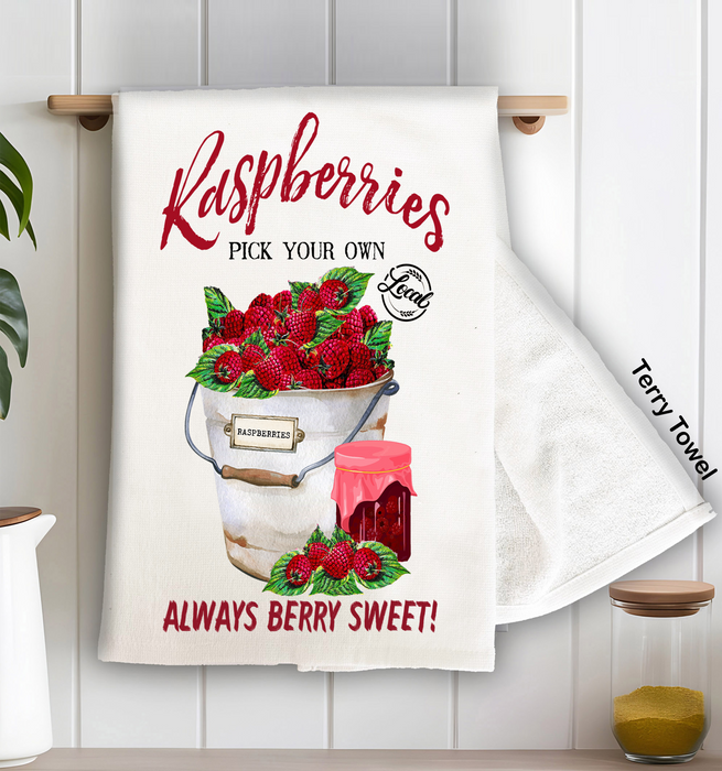 Country Farm Rasberry Fruit Kitchen Terry Cloth Towels