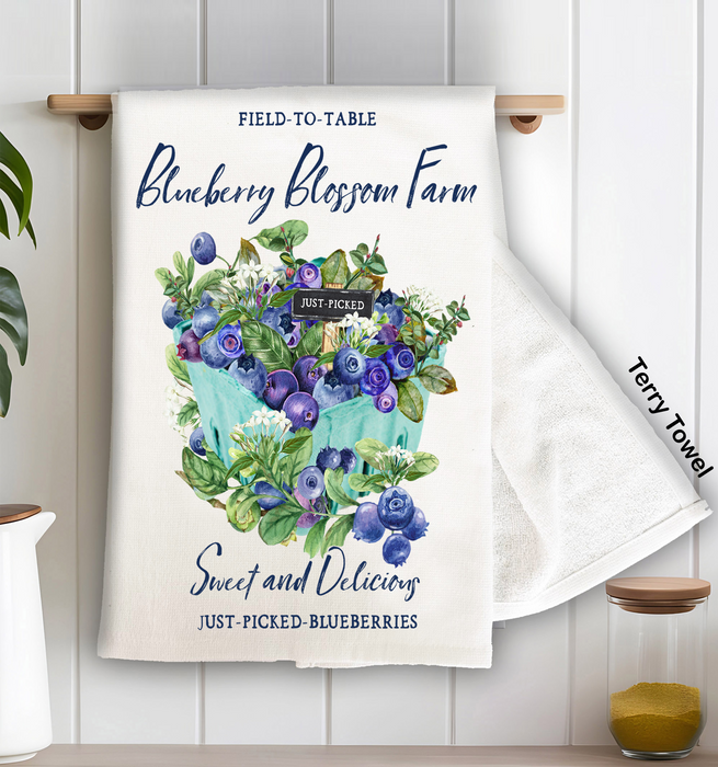 Blueberry Country Farm Fruit Kitchen Terry Cloth Towels