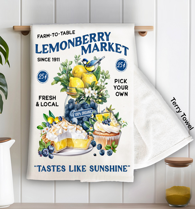 Lemon Berry Market Farm to Table Terry Cloth Towel