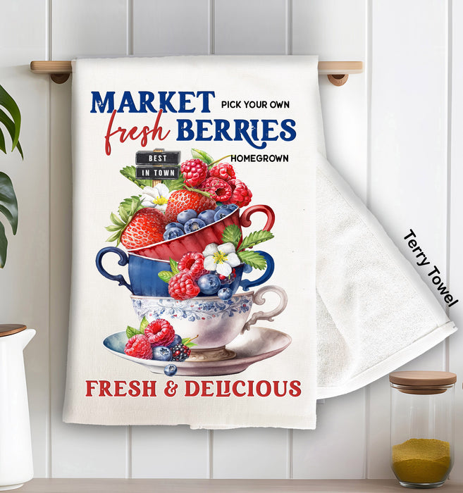 Farmers Market Fresh Berries Terry Cloth Towel