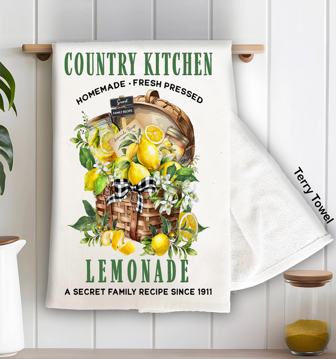 Country Farmhouse Kitchen Lemonade Terry Towel