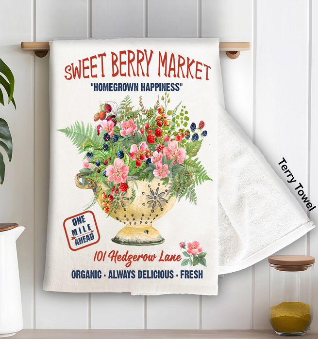 Farmhouse Sweet Blueberry Raspberry Terry Towel