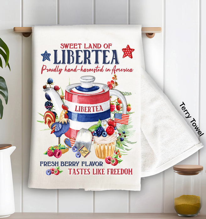 Farmhouse  4th of July Patriotic Liberty Tea Terry Towel