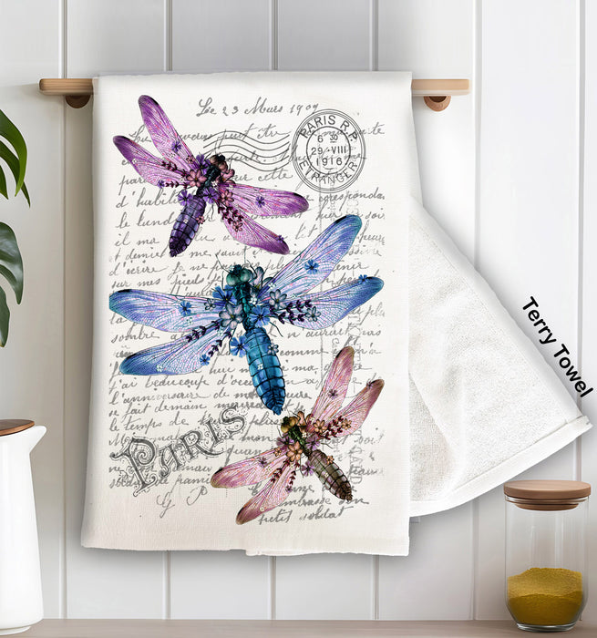 Dragon Fly French Paris Terry Towel