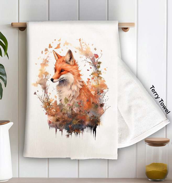 Red Fox Animal Hunting Terry Cloth Towel