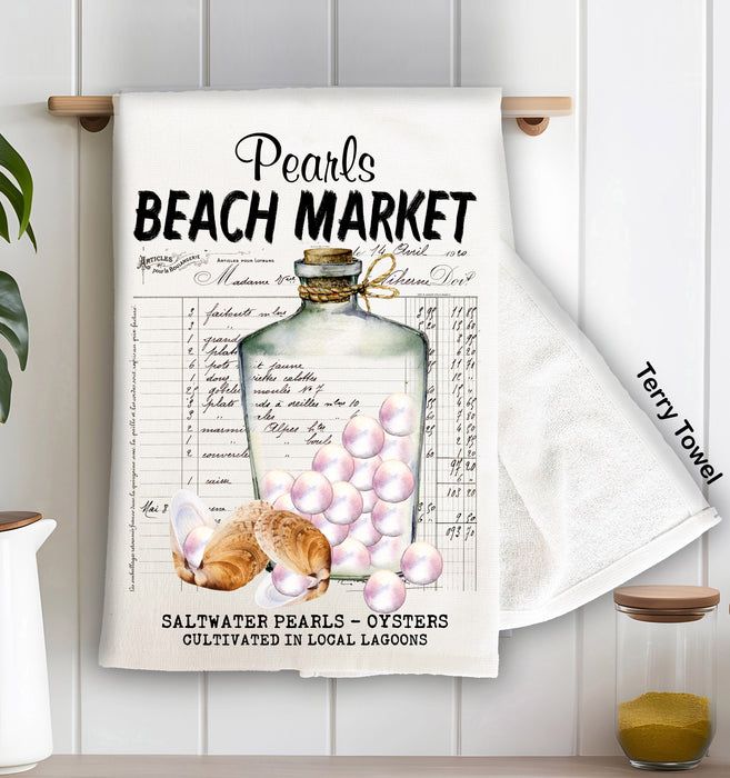 Pearls Beach Market Oysters Ocean Kitchen Terry Towel