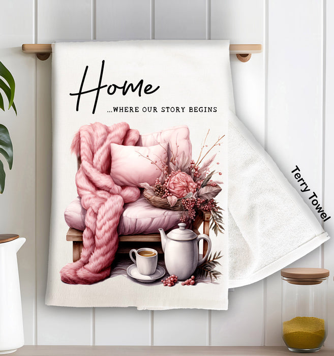 Home where our story begins Terry Cloth Towel