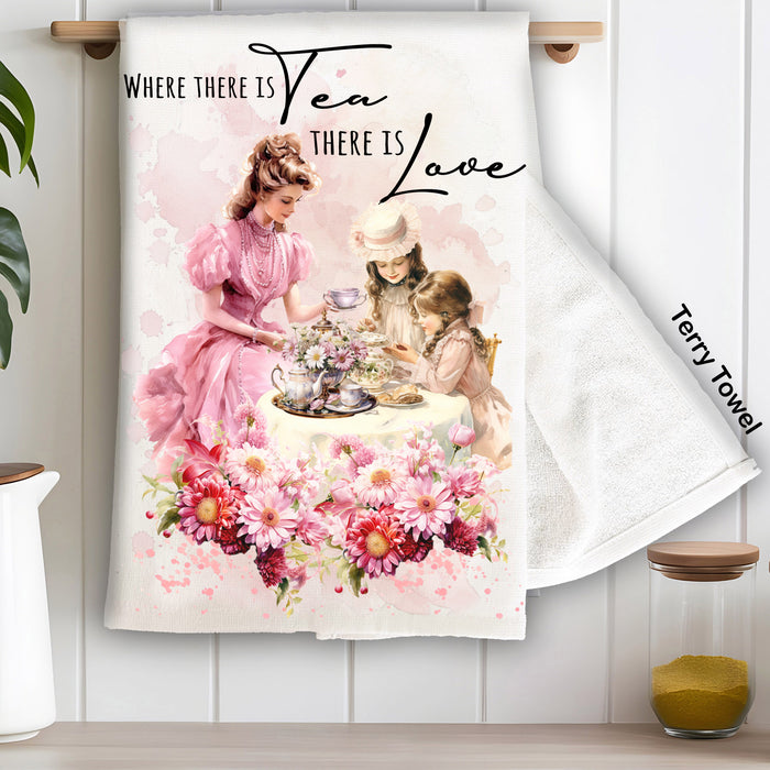 Victorian Mother Daughter Tea Kitchen Terry Towel