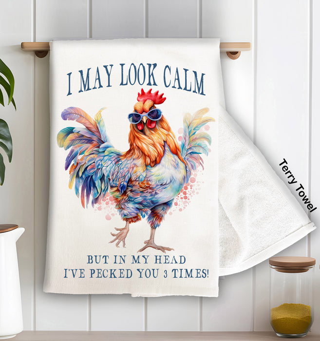 May Look Calm Funny Saying Terry Cloth Towel