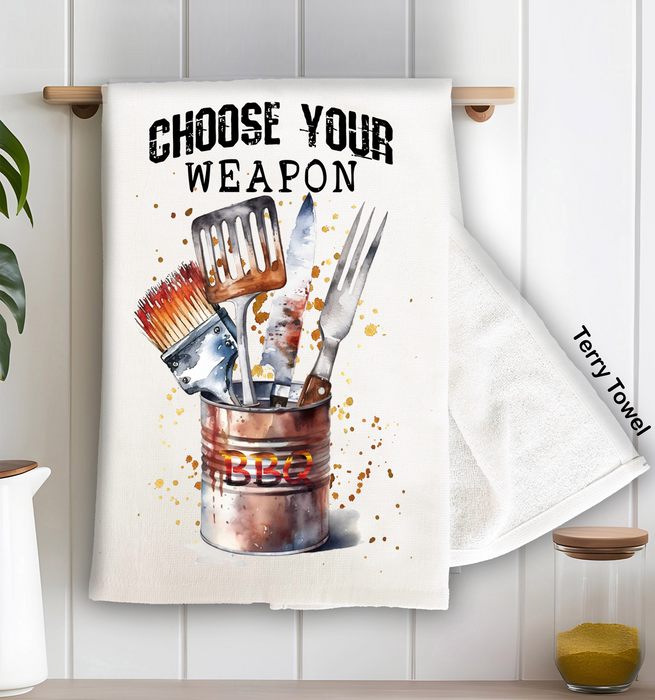 Choose your Weapon BBQ Cooking Terry Cloth Towel