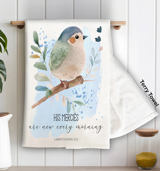 Spiritual His Mercies are New Bird Terry Cloth Towel