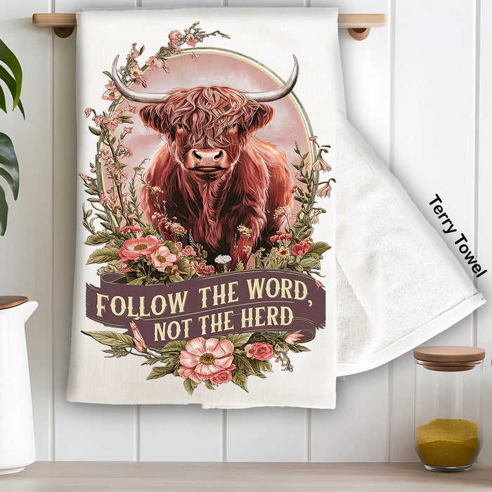 The Word not the Herd Western Spiritual Kitchen Terry Towel